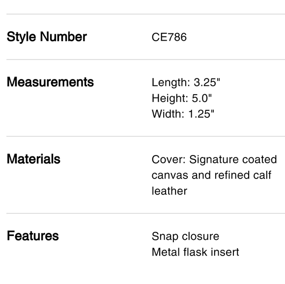 🔥FIRE SALE🔥🥃NWT‼️ Coach brand Flask in Signature Canvas - Picture 3 of 6